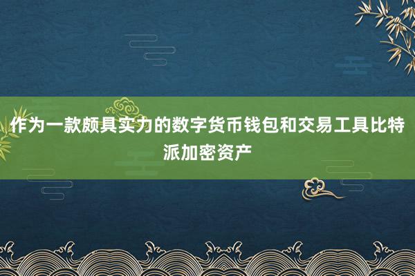 作为一款颇具实力的数字货币钱包和交易工具比特派加密资产