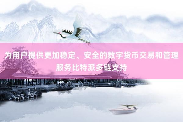 为用户提供更加稳定、安全的数字货币交易和管理服务比特派多链支持