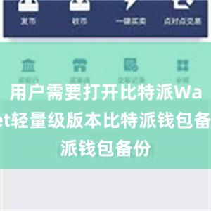 用户需要打开比特派Wallet轻量级版本比特派钱包备份